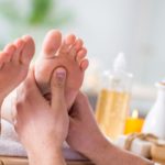 Foot massage in medical spa